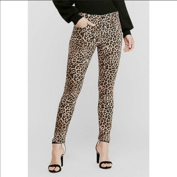 Express Denim - NWT Express leopard ankle high rise legging jeans